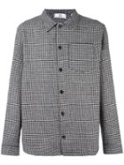 Ami Alexandre Mattiussi Mirco Houndstooth Overshirt, Men's, Size: 40, Black, Wool/polyamide