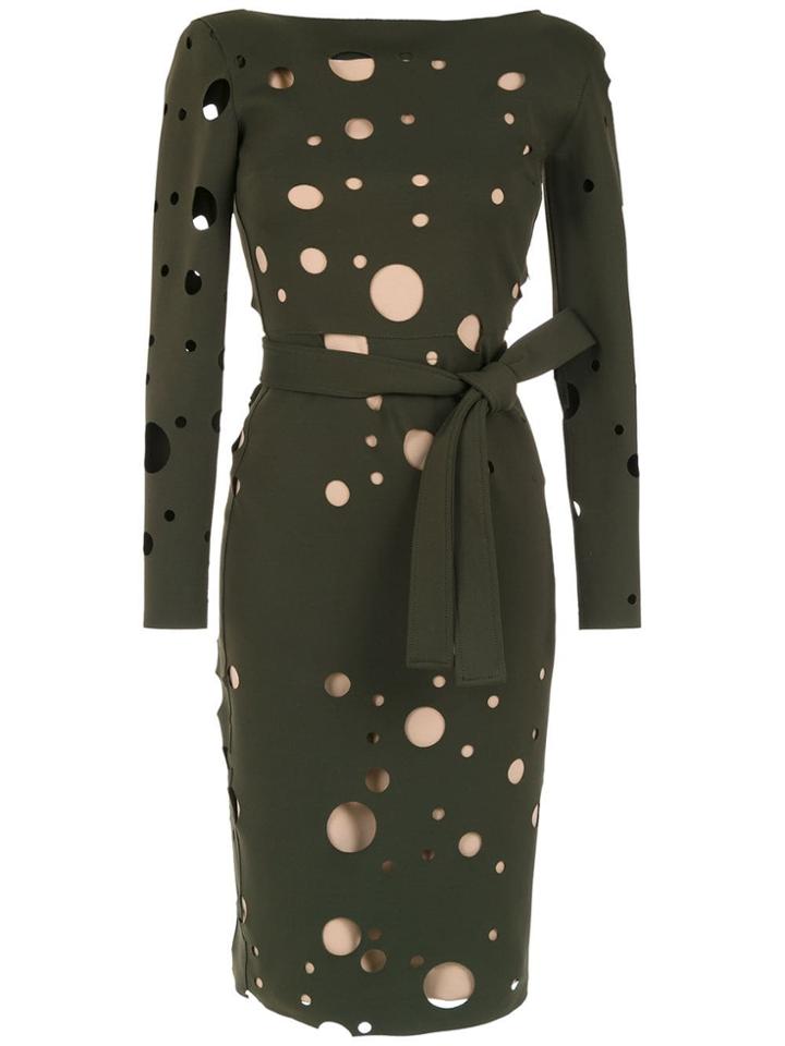 Gloria Coelho Panelled Midi Dress - Green