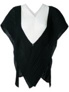 Lydia L. - Estee Pleated Poncho - Women - Polyester - One Size, Black, Polyester