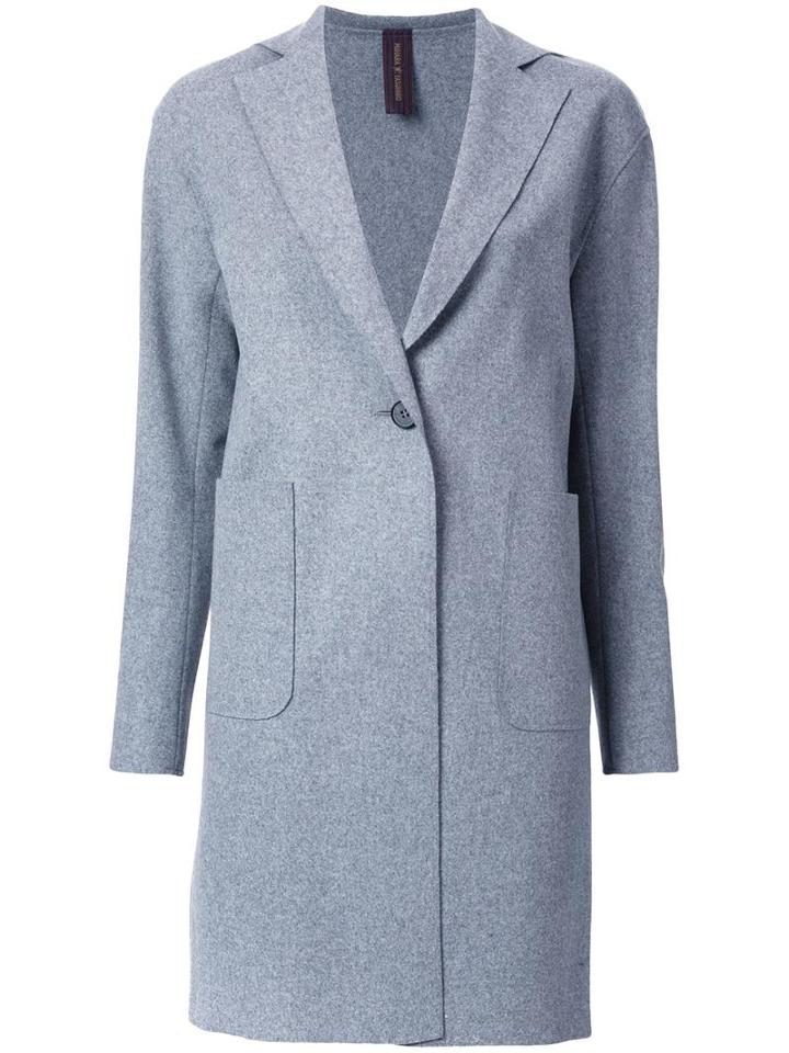 Miharayasuhiro Single Button Coat, Women's, Size: 36, Grey, Wool