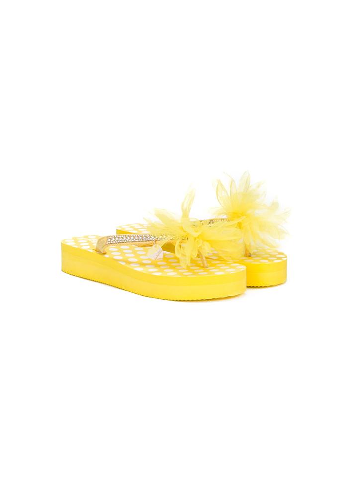 Monnalisa Teen Embellished Sandals - Yellow & Orange