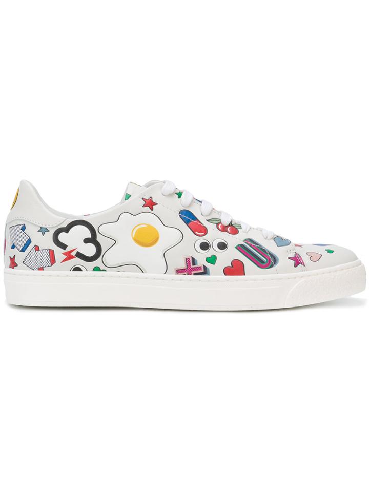 Anya Hindmarch Cartoon Print Sneakers - White