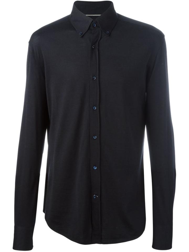 Brunello Cucinelli Button Down Collar Shirt, Men's, Size: Xxxl, Blue, Silk/cotton