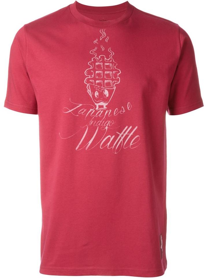 Paul Smith Red Ear 'japanese Indigo Waffle' Print T-shirt