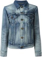 Saint Laurent Stonewashed Denim Jacket, Women's, Size: S, Blue, Cotton