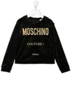 Moschino Kids Teen Embroidered Logo Sweatshirt - Black
