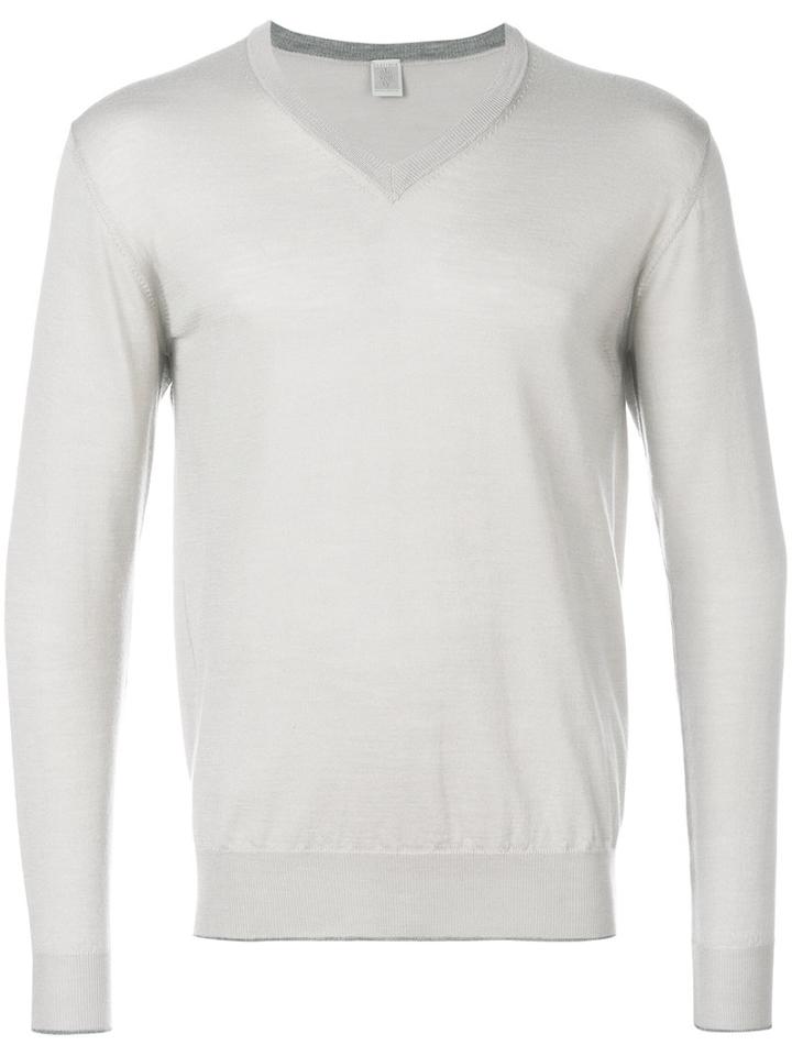Eleventy - V Neck Sweatshirt - Men - Silk/merino - Xl, Nude/neutrals, Silk/merino