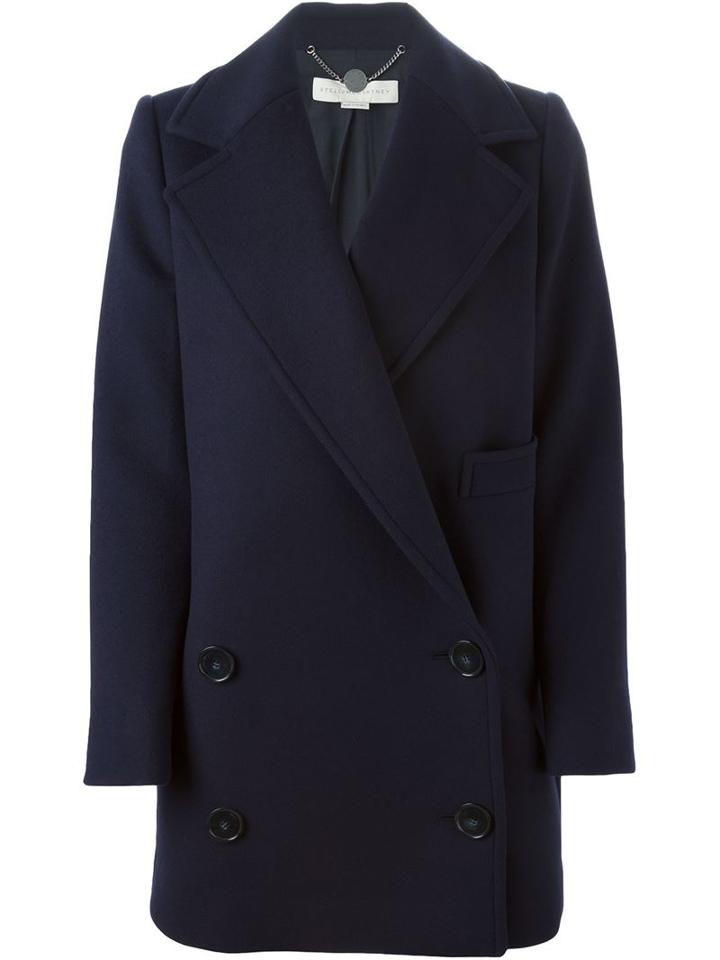 Stella Mccartney 'edith' Coat, Women's, Size: 44, Blue, Cotton/polyamide/rayon/wool