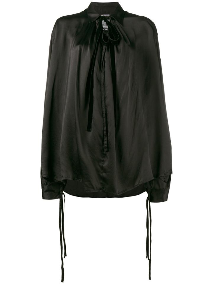 Ann Demeulemeester Loose Fit Long Sleeve Blouse - Black