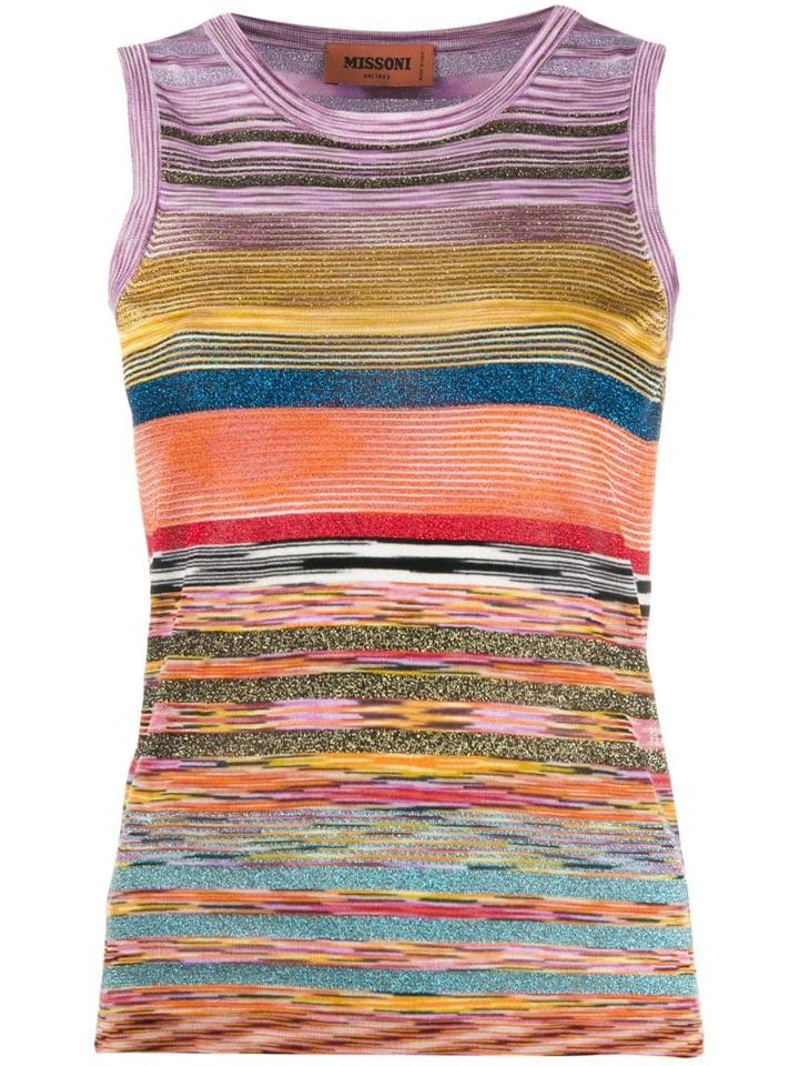 Missoni Glitter Striped Tank Top - Yellow