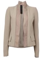 Ilaria Nistri Leather Lapel Blazer - Neutrals