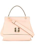 Serapian Logo Buckle Shoulder Bag, Women's, Nude/neutrals, Leather/goat Suede