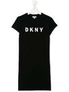 Dkny Kids Teen Logo Print T-shirt Dress - Black