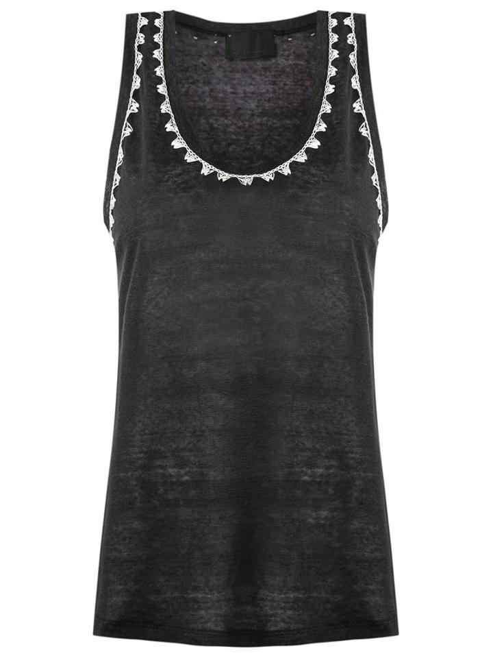 Andrea Bogosian Embroidered Tank Top, Women's, Size: P, Black, Cotton