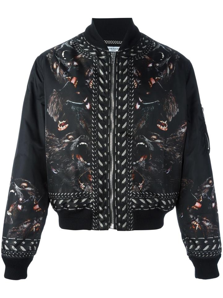 Givenchy Baboon Print Bomber Jacket - Black