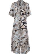 3.1 Phillip Lim Floral Print Shirt Dress - Blue