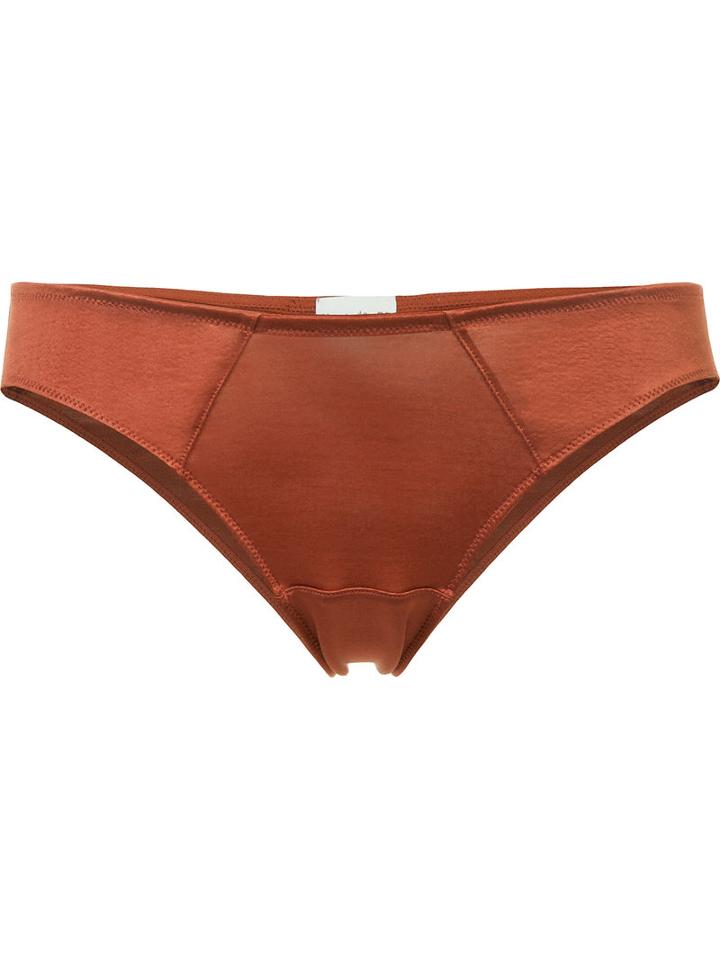 Fleur Du Mal - High Leg Bikini Bottoms - Women - Spandex/elastane/acetate - 2, Yellow/orange, Spandex/elastane/acetate