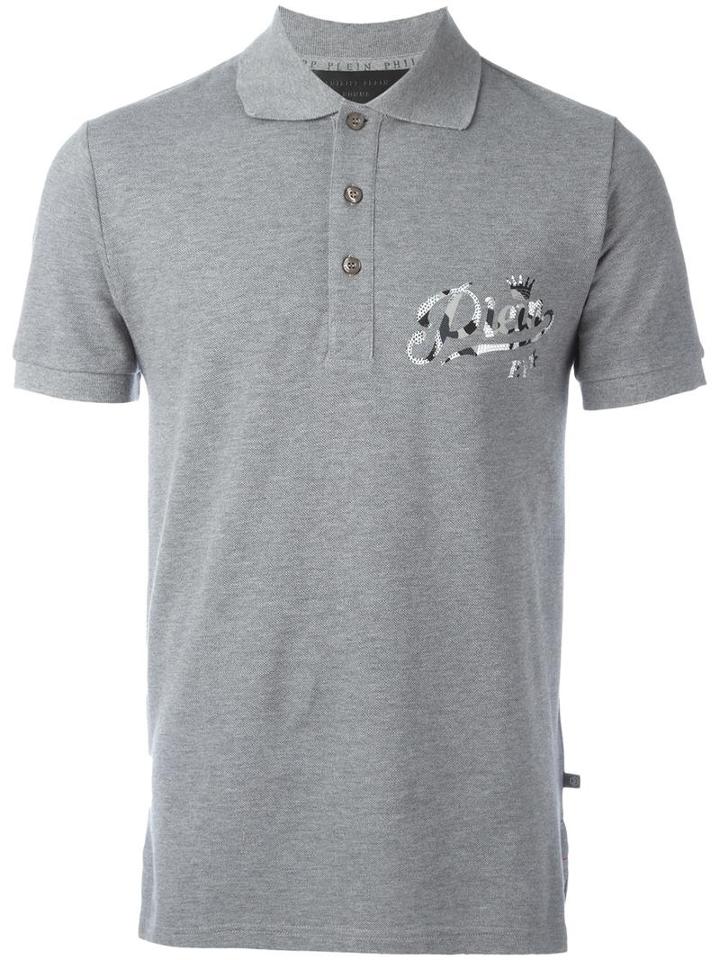 Philipp Plein Chemical Polo Shirt, Men's, Size: Small, Grey, Cotton