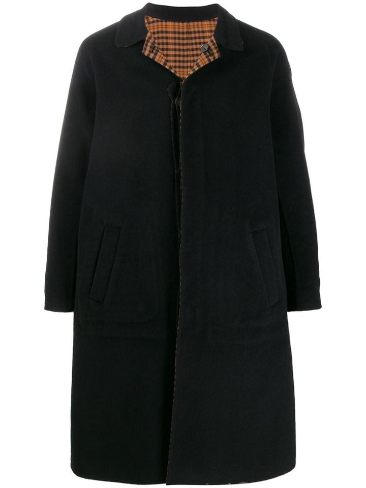 Hevo Single-breasted Mid-length Coat - Black
