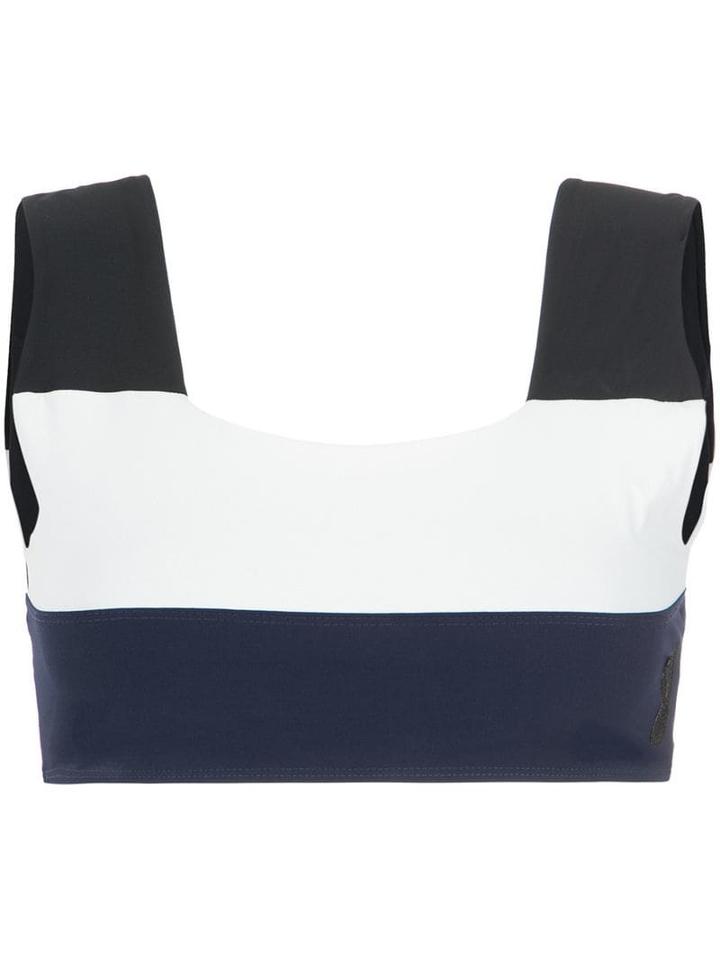 Gloria Coelho Striped Bikini Top - Black