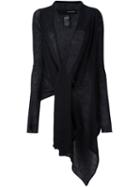 Isabel Benenato Asymmetric Elongated Cardigan, Women's, Size: 40, Black, Silk/mohair