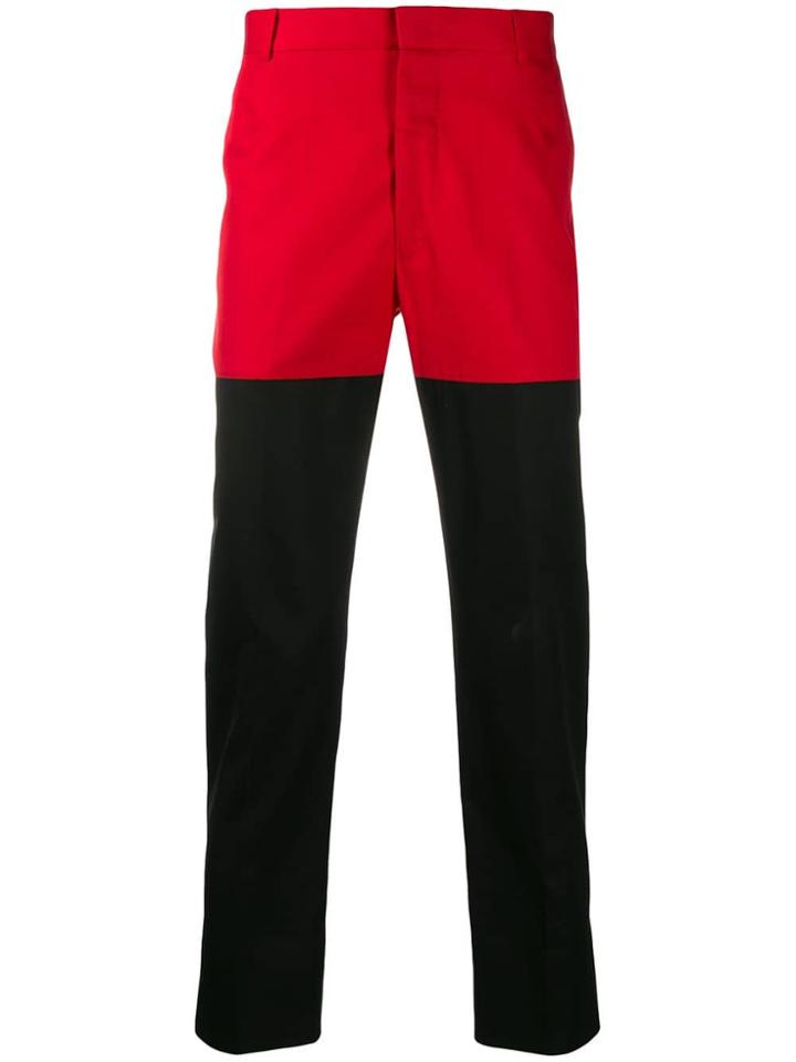 Alexander Mcqueen Colour Block Tailored Trousers - Black