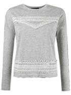 Talie Nk Lace Insert Top, Women's, Size: P, Grey, Cotton/polyester