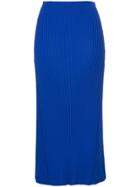 Le Ciel Bleu Rib Knit Midi Skirt - Blue