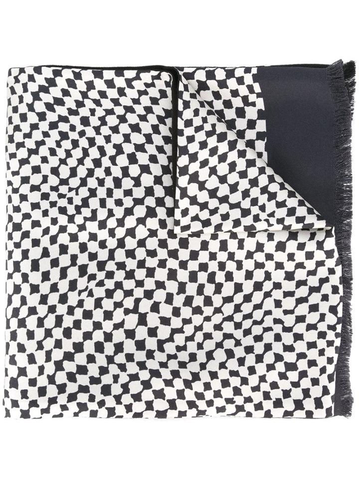 Haider Ackermann Abstract Squares Scarf, Men's, Blue, Silk/wool