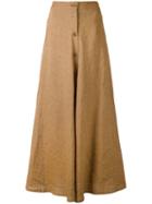 Aspesi - Long Button Front Skirt - Women - Linen/flax - 44, Brown, Linen/flax