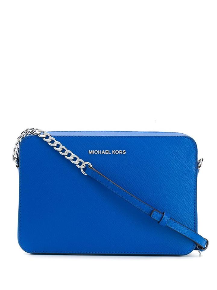 Michael Michael Kors Jet Set Saffiano Cross Body Bag - Blue