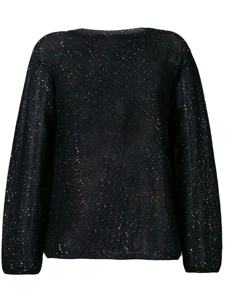 M Missoni Metallic Glitter Knitted Jumper - Black