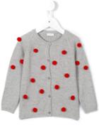 Il Gufo Pom-pom Cardigan, Toddler Girl's, Size: 12 Mth, Grey