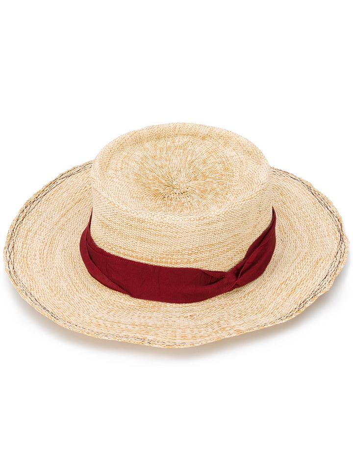 Lola Hats Contrast Band Hat, Women's, Nude/neutrals, Paper