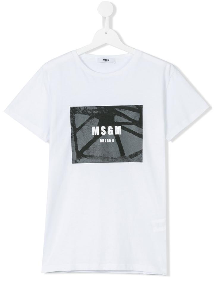 Msgm Kids - Teen Logo Print T-shirt - Kids - Cotton - 14 Yrs, White