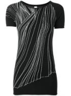 Sàpopa String Print Fitted T-shirt, Women's, Size: S, Black, Nylon