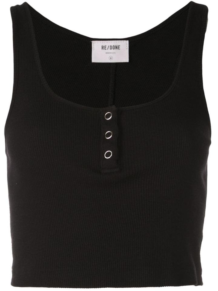 Re/done Cropped Tank Top - Black