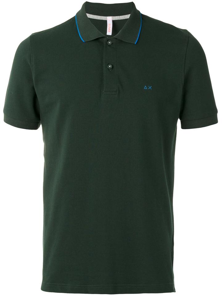 Sun 68 Contrast Collar Polo Shirt - Green