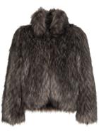 Philosophy Di Lorenzo Serafini High Collar Short Faux Fur Coat -