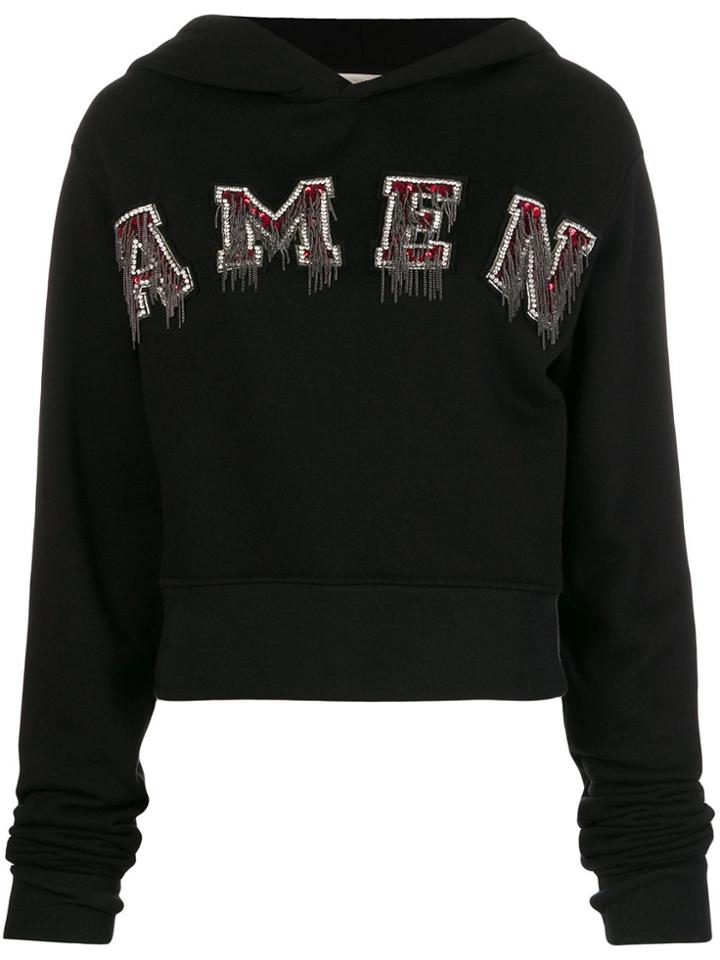 Amen Logo Patch Hoodie - Black