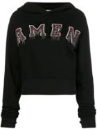 Amen Logo Patch Hoodie - Black