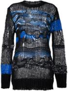 Diesel Open Knit Jumper, Women's, Size: Large, Black, Acrylic/nylon/mohair/wool