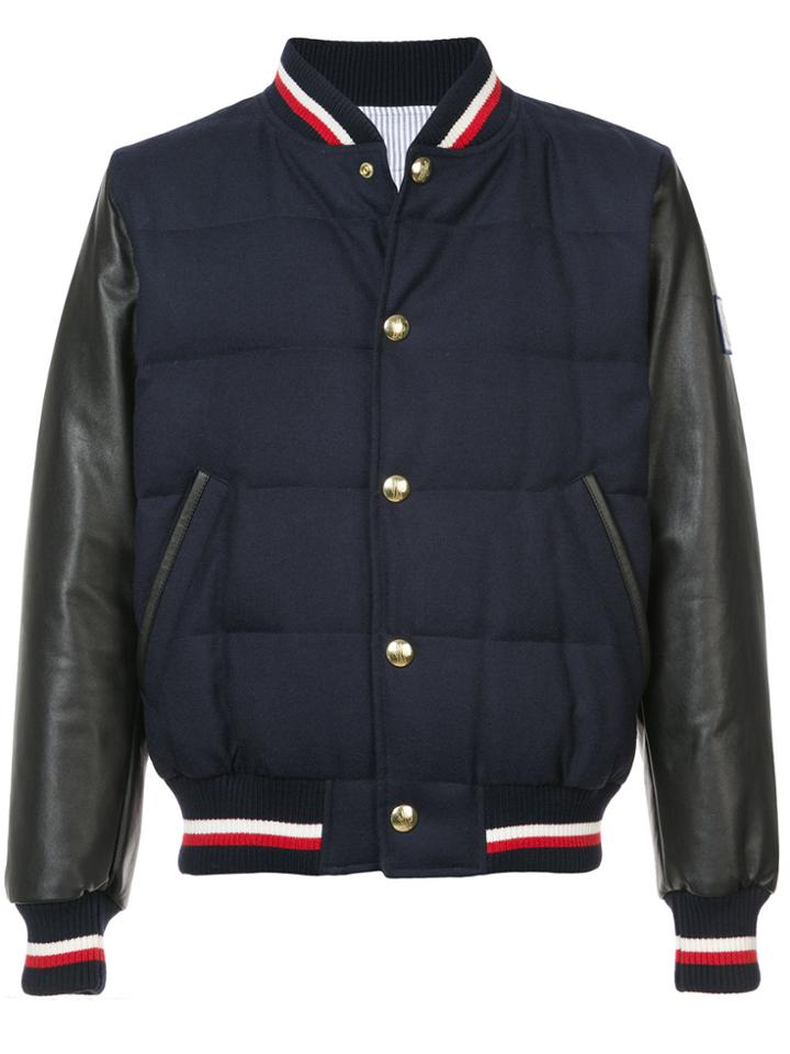 Moncler Gamme Bleu College Padded Bomber Jacket - Blue
