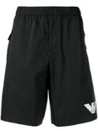 Emporio Armani Logo Track Shorts - Black