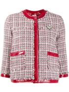 Liu Jo Varnished Tweed Jacket - Red