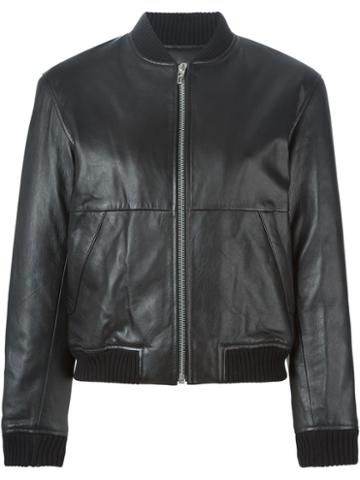 T By Alexander Wang Leather Bomber Jacket