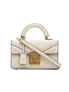 Stalvey White Top Handle 2.0 Crocodile Leather Satchel - Neutrals