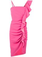 Pinko Ruffle Fitted Midi Dress