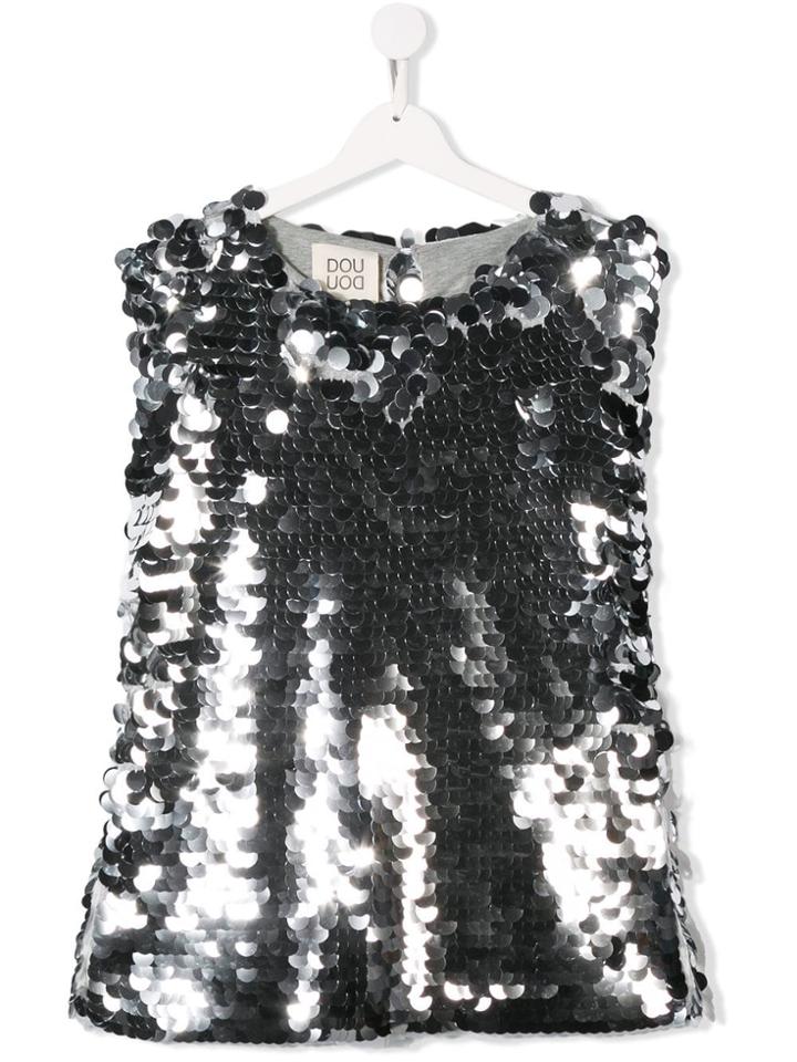 Douuod Kids Teen Sequinned Top - Silver