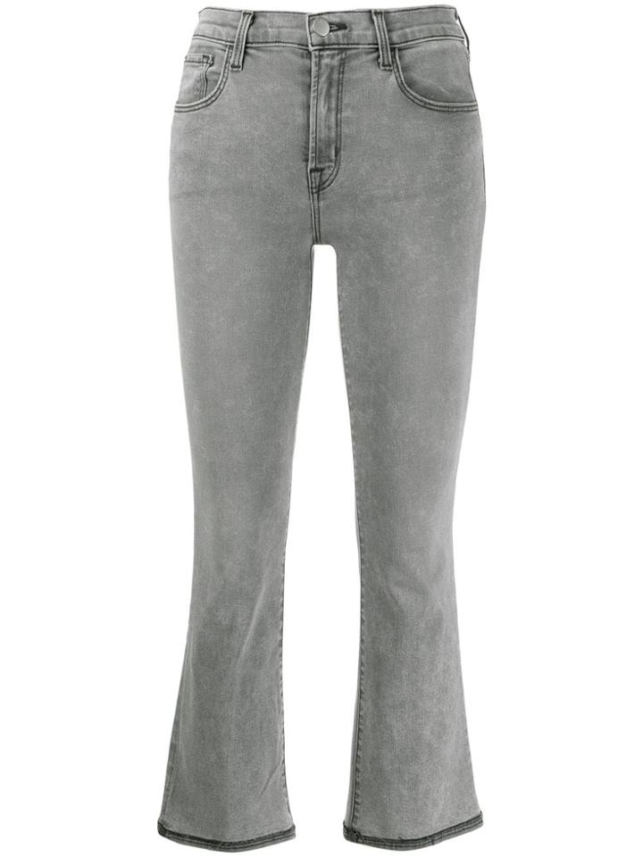 J Brand Stitching Detail Cropped Jeans - Grey